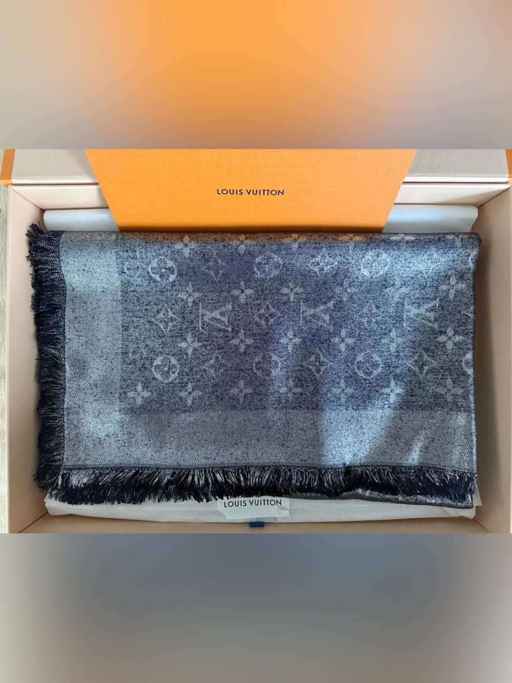 Louis Vuitton Reflective Laminated Monogram in Navy Blue, Model M79035
